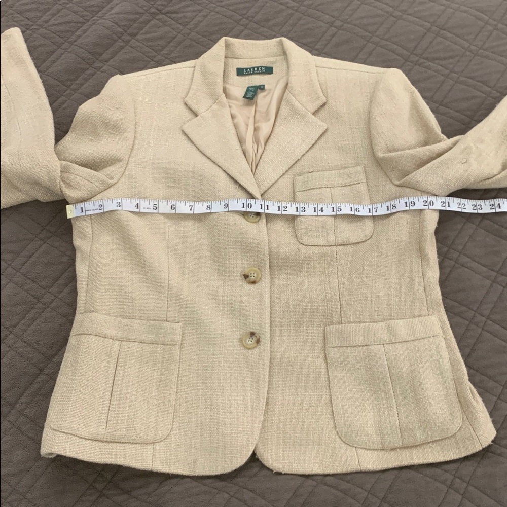 Ralph Lauren Tan Silk Jacket/Blazer size 14 - Picture 15 of 17